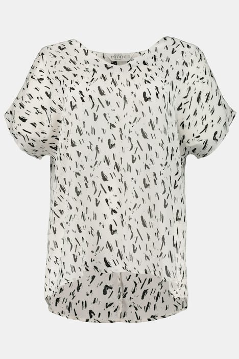 Blusenshirt mit weiß/schwarz Print