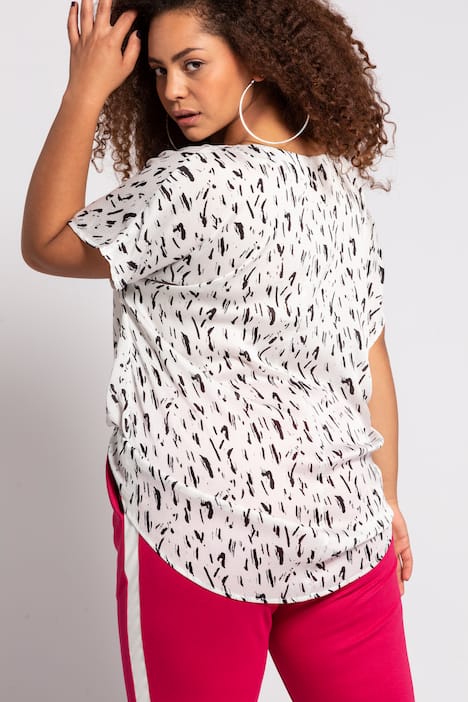 Blusenshirt mit weiß/schwarz Print