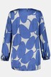 Balloon Print Round Neck Long Sleeve Blouse