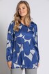 Balloon Print Round Neck Long Sleeve Blouse