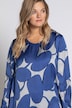 Balloon Print Round Neck Long Sleeve Blouse