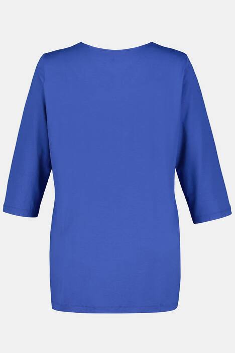 Maglia, taglio svasato, piega con perline, maniche a 3/4, selection