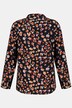 Bluse, Crepe, Leo-Design, gesmokter Stehkragen, selection