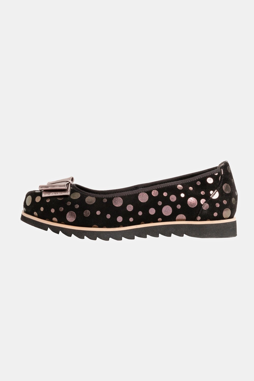 Grote Maten leren ballerina's, Dames, zwart, Maat: 42, Leer/Synthetische vezels, Ulla Popken Grote Maten leren ballerina's, Dames, zwart, Maat: 42, Leer/Synthetische vezels, Ulla Popken