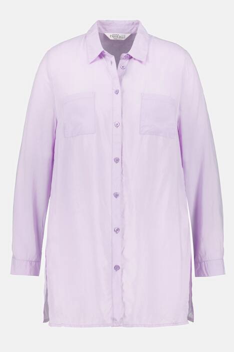 Bluzka koszulowa, długi kształt, kołnierzyk koszulowy, długi rękaw