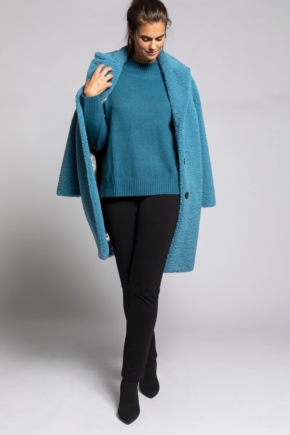 Grote Maten pullover, Dames, blauw, Maat: 50/52, Synthetische vezels, Ulla Popken Grote Maten pullover, Dames, blauw, Maat: 50/52, Synthetische vezels, Ulla Popken