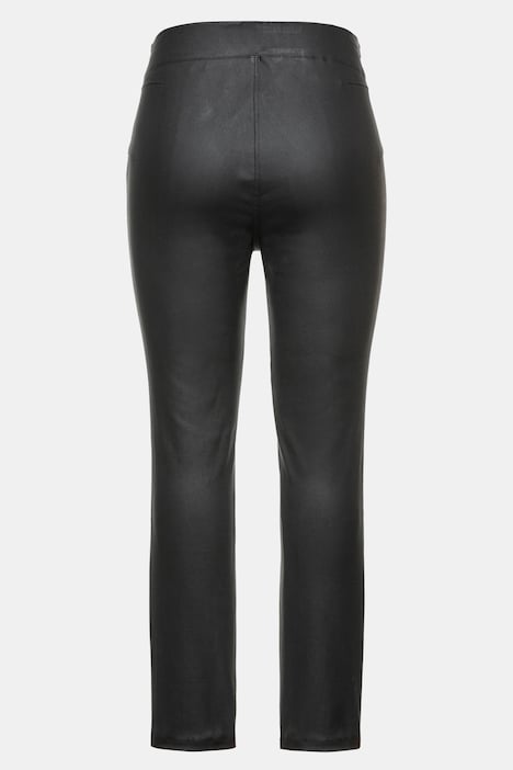 Leather Look Elastic Waist Stretch Jeggings, Jeggings