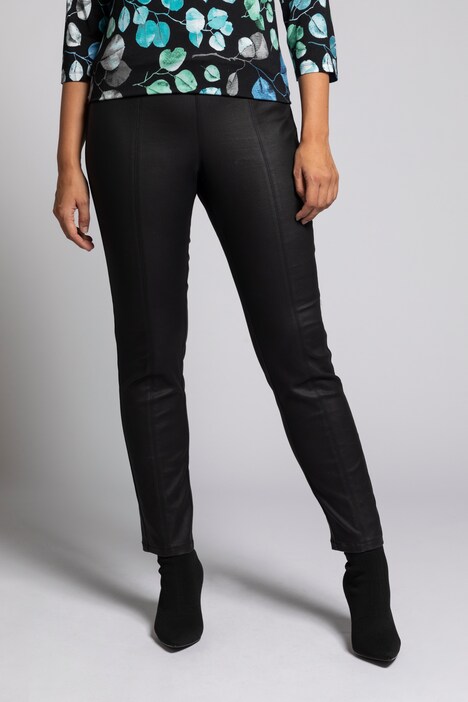 Leather Look Elastic Waist Stretch Jeggings