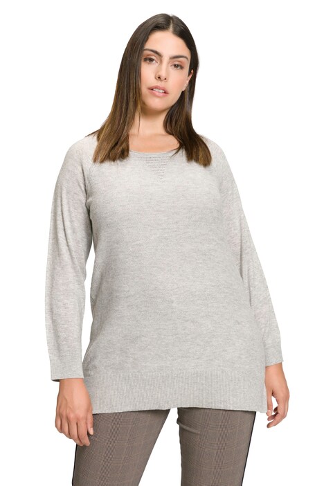 Svetr, struktura, třpytivé linky, kulatý výstřih, dlouhé rukávy