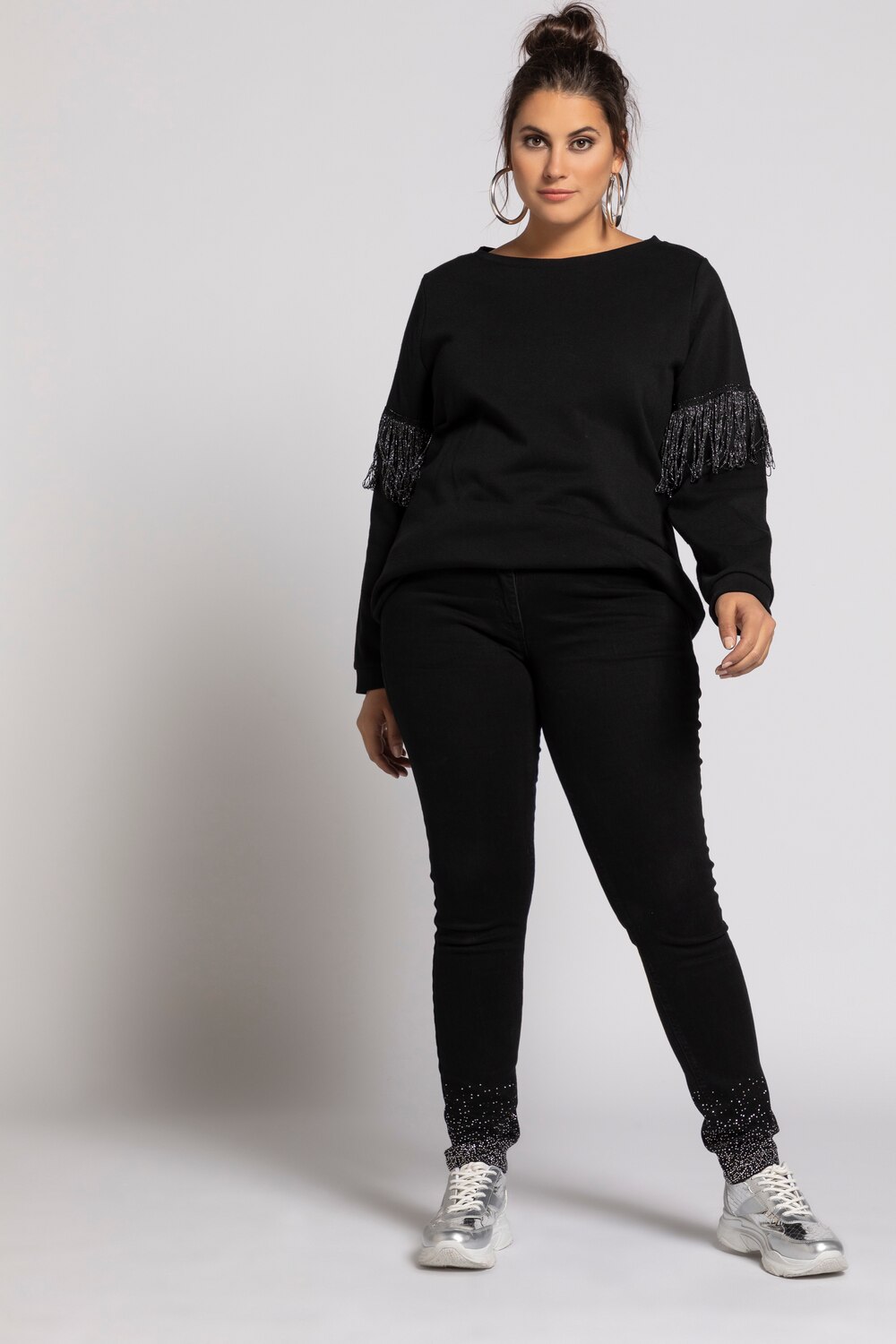 Grote Maten jeans Sarah, Dames, zwart, Maat: 50, Katoen, Ulla Popken Grote Maten jeans Sarah, Dames, zwart, Maat: 50, Katoen, Ulla Popken