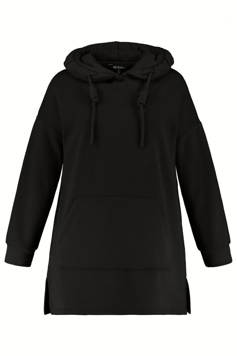 Langarm-Sweatshirt mit Beuteltasche und Kapuze