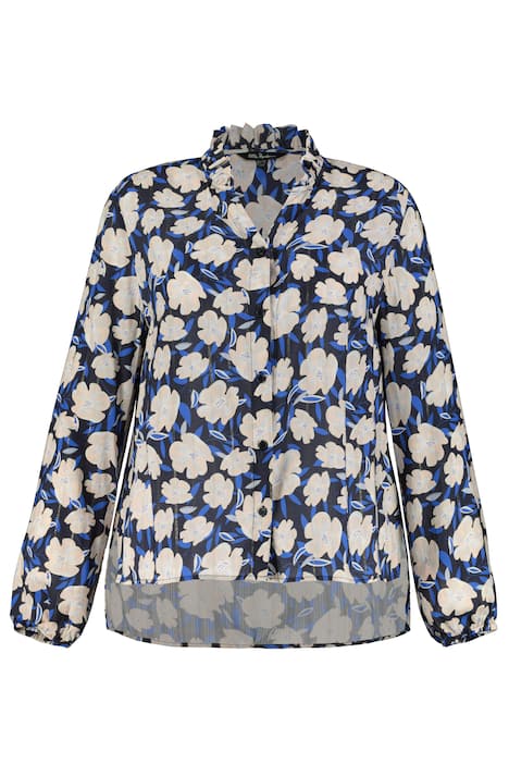 Halenka, květiny, třpytky, volánový stojáček, dlouhý rukáv