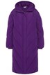 Prošívaný kabát, lehce oversize, kapuce, dlouhý rukáv