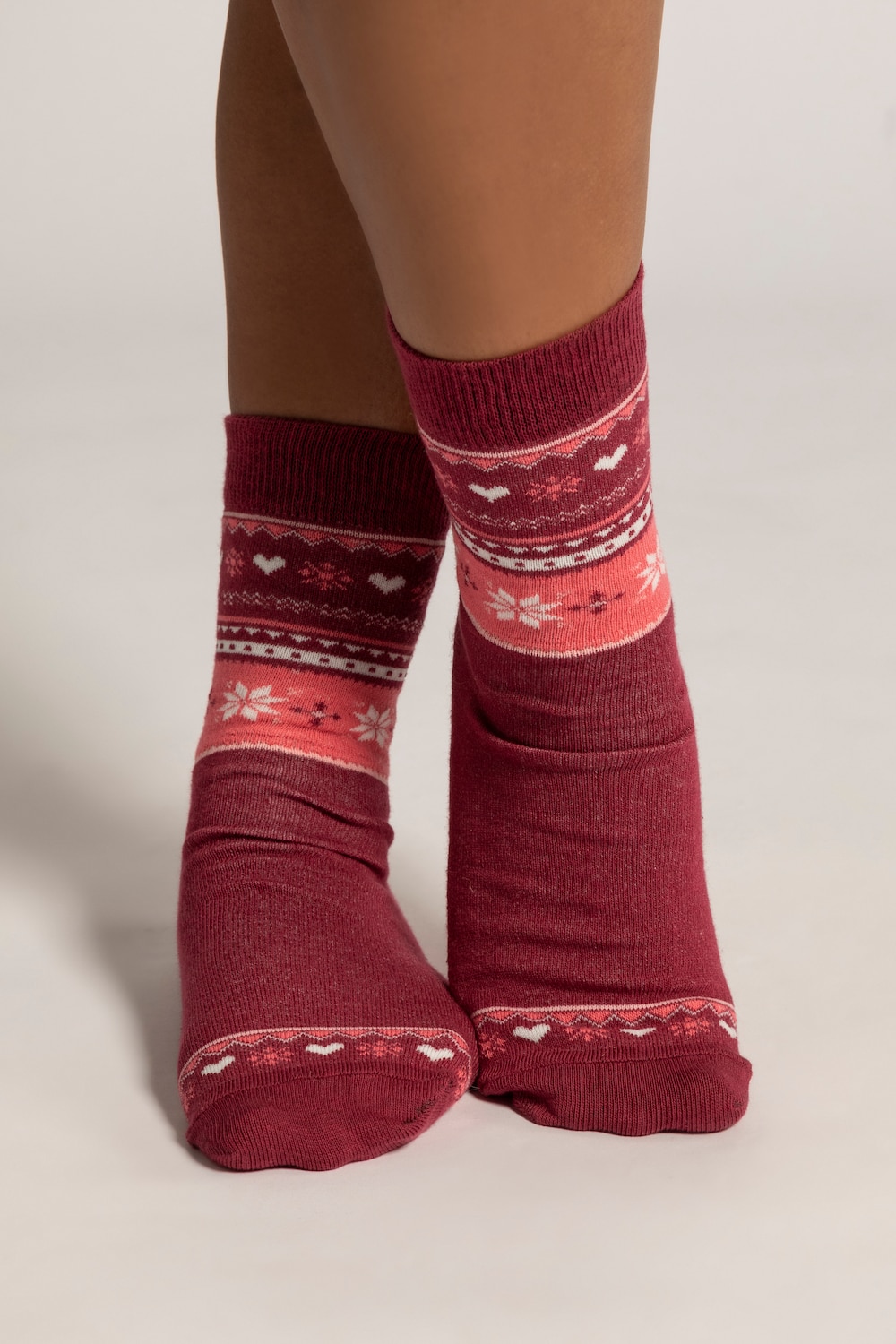 Grote Maten sokken, Dames, rood, Maat: 39-42, Katoen/Synthetische vezels, Ulla Popken