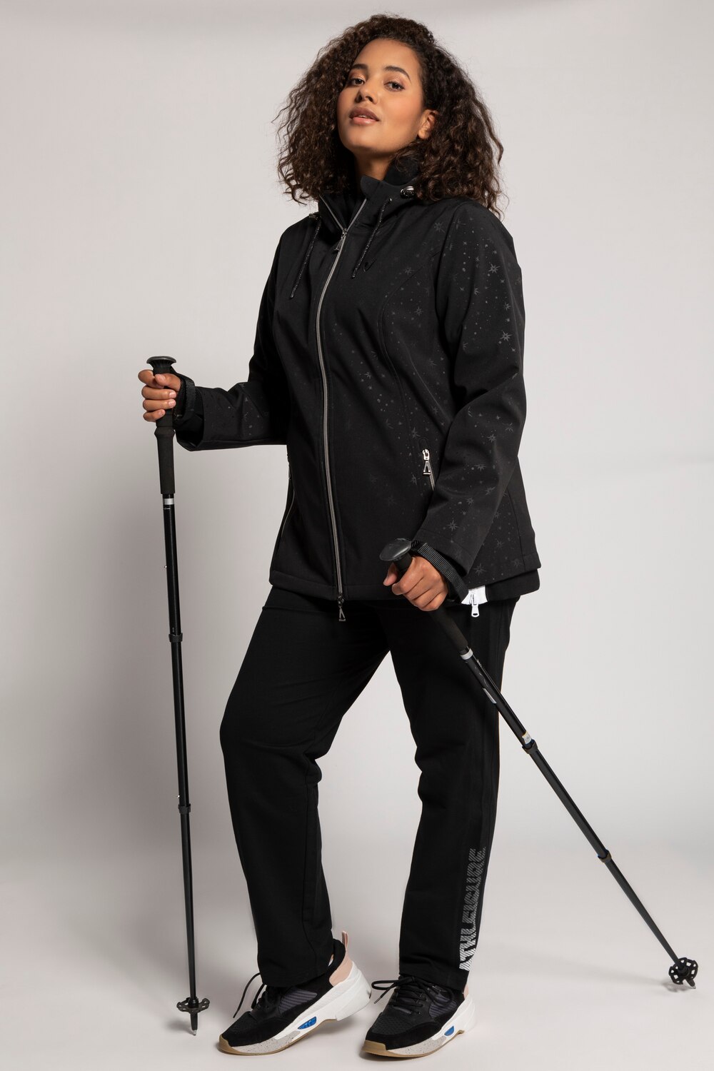 Grote Maten softshell jas, Dames, zwart, Maat: 50/52, Polyester, Ulla Popken Grote Maten softshell jas, Dames, zwart, Maat: 50/52, Polyester, Ulla Popken