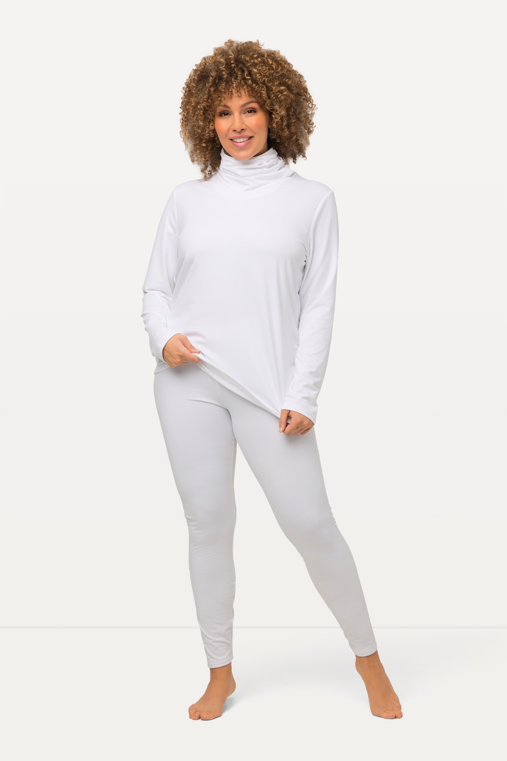 grandes tailles legging technique de ski, femmes, blanc, taille: 60/62, polyester, ulla popken