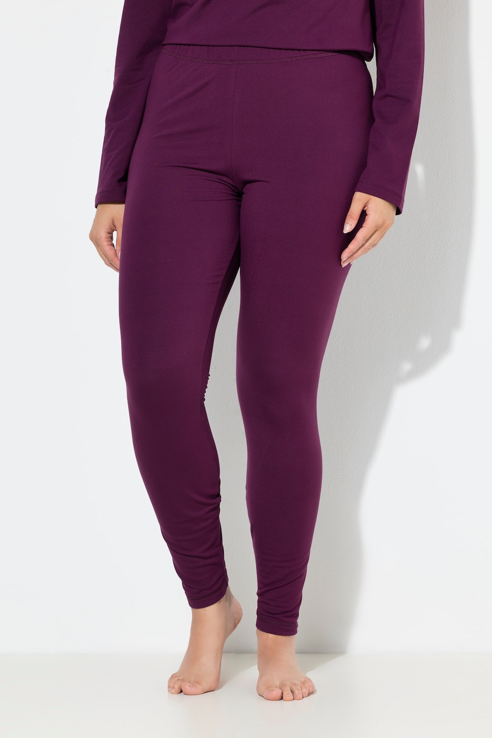 Große Größen Ski-Funktionsleggings, Damen, lila, Größe: 58/60, Ulla Popken