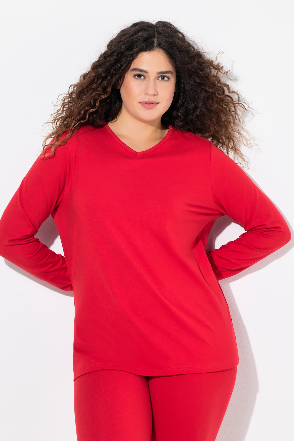 Große Größen Ski-Funktionsshirt, Damen, rot, Größe: 58/60, Ulla Popken