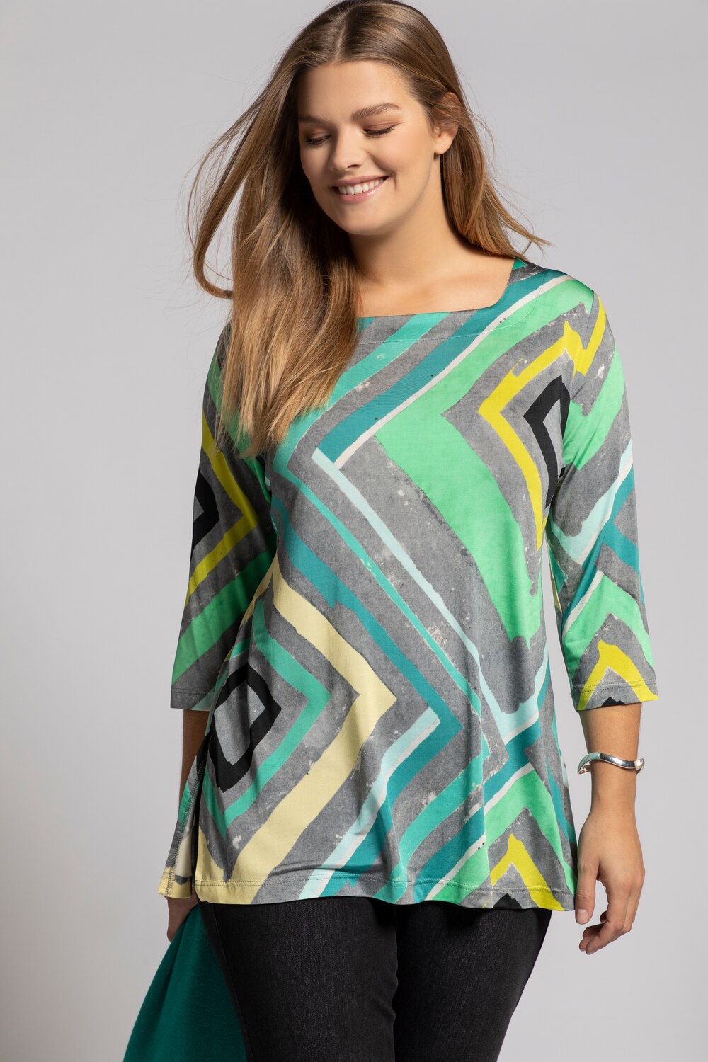 Grote Maten Shirt, Dames, grijs, Maat: 50/52, Viscose, Ulla Popken Grote Maten Shirt, Dames, grijs, Maat: 50/52, Viscose, Ulla Popken