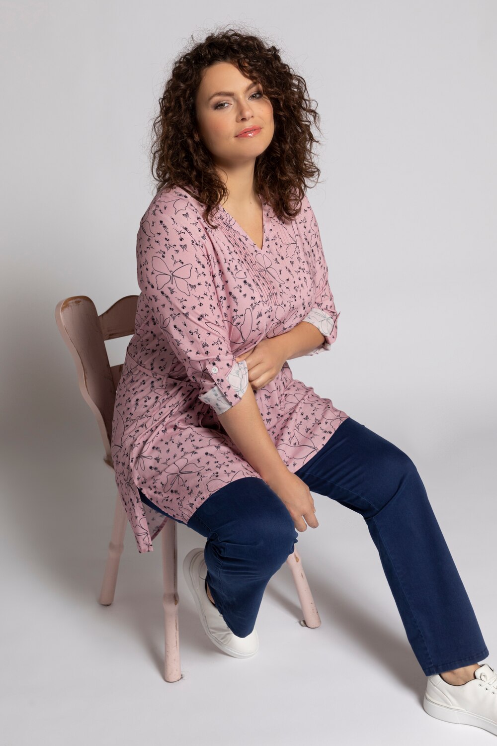 Grote Maten lonline tuniek, Dames, roze, Maat: 50/52, Viscose, Ulla Popken Grote Maten lonline tuniek, Dames, roze, Maat: 50/52, Viscose, Ulla Popken