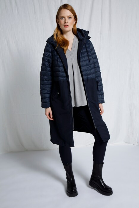 Half Quilted Zip Front Long Fully Lined Coat | all Coats | Coats