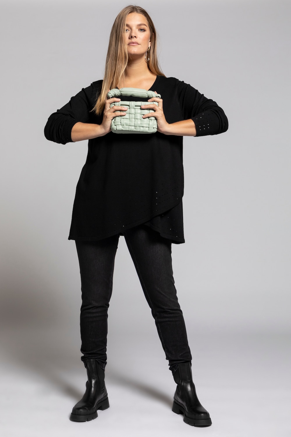 Grote Maten Pullover, Dames, zwart, Maat: 54/56, Viscose/Synthetische vezels, Ulla Popken Grote Maten Pullover, Dames, zwart, Maat: 54/56, Viscose/Synthetische vezels, Ulla Popken