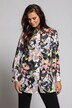 Hemdbluse, Blumenmuster, Seitenschlitze, Langarm