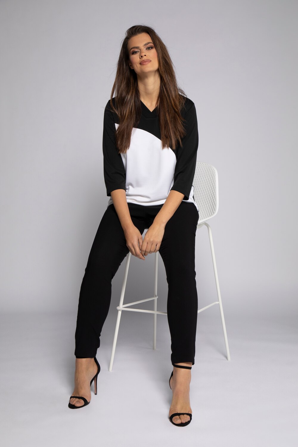 Grote Maten Shirt, Dames, zwart, Maat: 54/56, Synthetische vezels/Polyester, Ulla Popken Grote Maten Shirt, Dames, zwart, Maat: 54/56, Synthetische vezels/Polyester, Ulla Popken