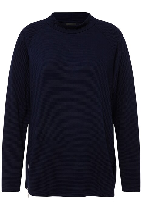 Mikina, příčné žebrování, stojáček, zip, dlouhé rukávy