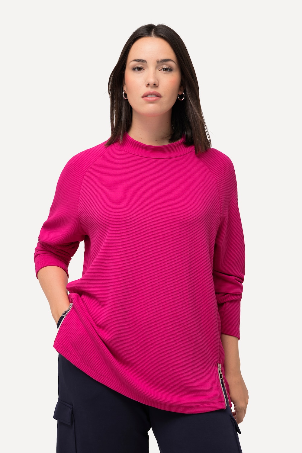 Grote Maten sweatshirt, Dames, roze, Maat: 54/56, Viscose/Polyester, Ulla Popken