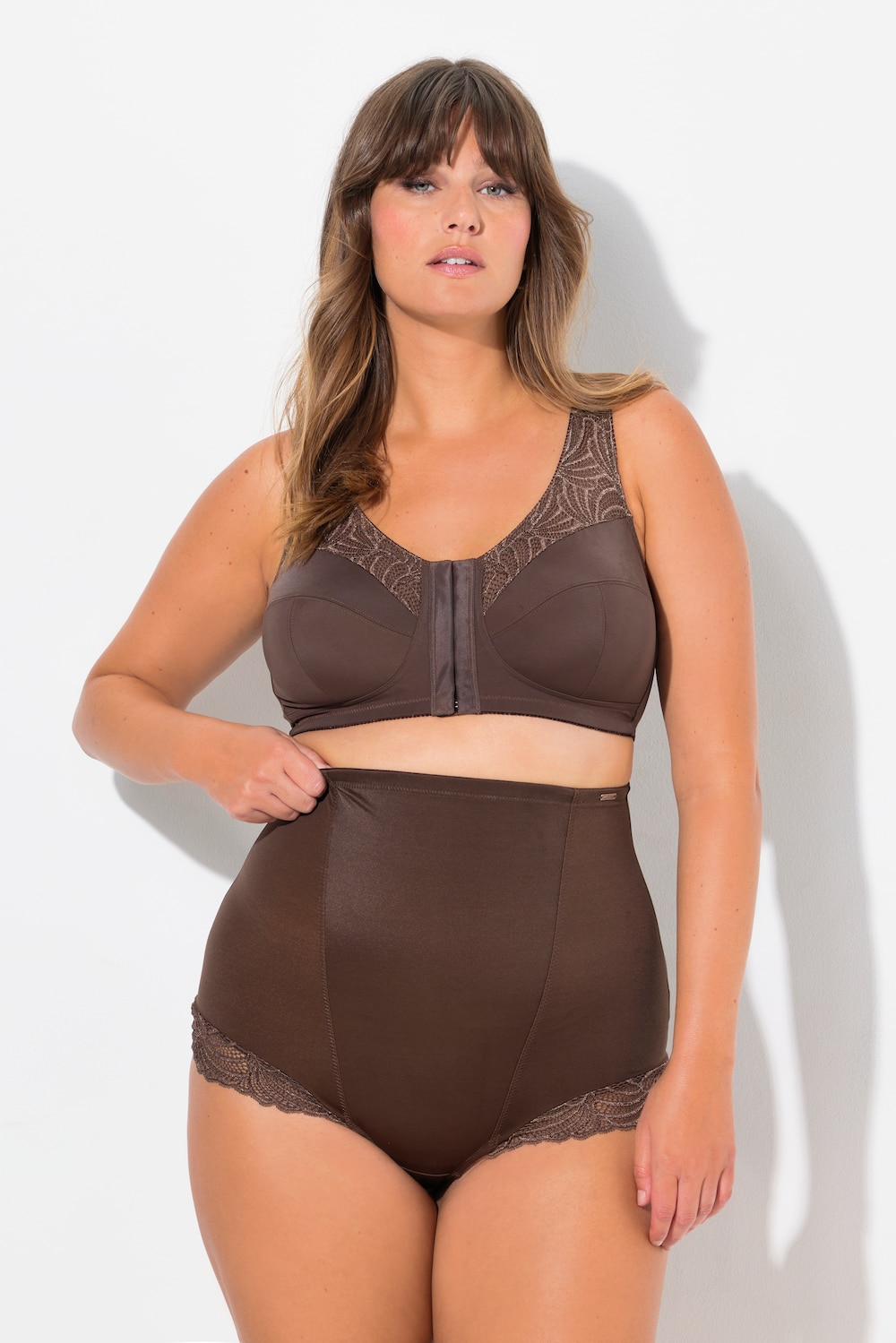 Große Größen Bodyforming-Miederhose, Damen, braun, Größe: 46/48, Baumwolle/Synthetische Fasern/Elasthan, Ulla Popken