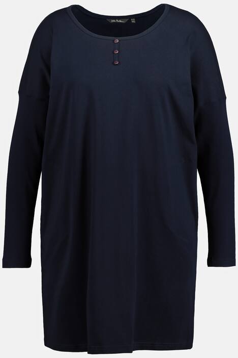 Longshirt, Zierknöpfe, Oversized, Langarm, Biobaumwolle