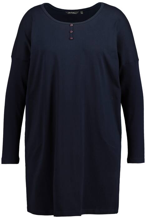 Dlouhé tričko, ozdobné knoflíky, oversize, dlouhé rukávy, žebrovaný žerzej