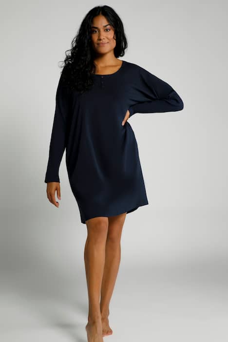 Longshirt, Zierknöpfe, Oversized, Langarm, Biobaumwolle