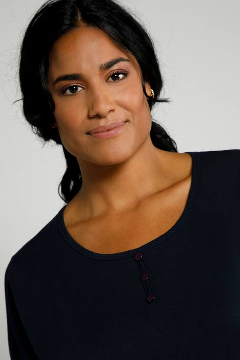 Longshirt, Zierknöpfe, Oversized, Langarm, Biobaumwolle