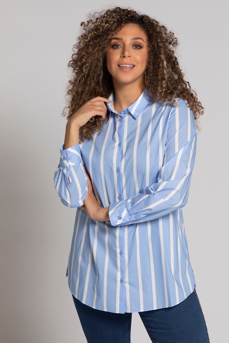 Classic Stripe Button Front Long Sleeve Shirt | all Blouses | Blouses