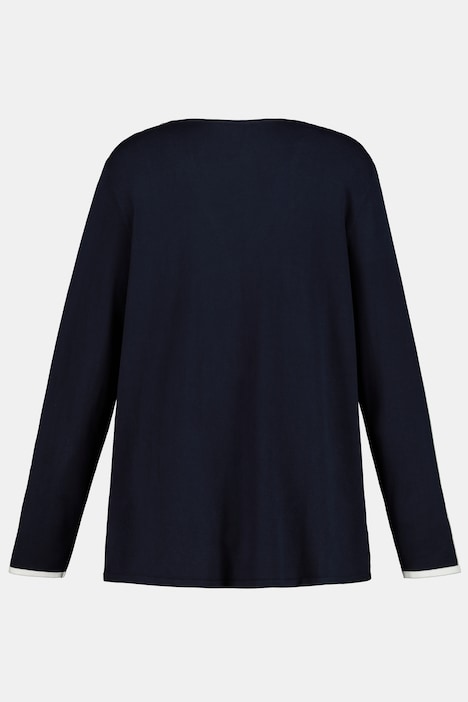 Contrast Stripe Long Sleeve Cardigan Sweater | Cardigan | Cardigans