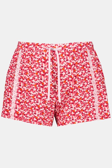 Shorty, Zweiteiler, Herzmuster, Spitze, Kurzpyjama