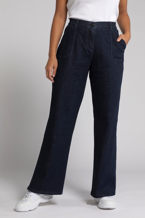 Dark Rinse Wide Leg Mary Fit Stretch Jeans