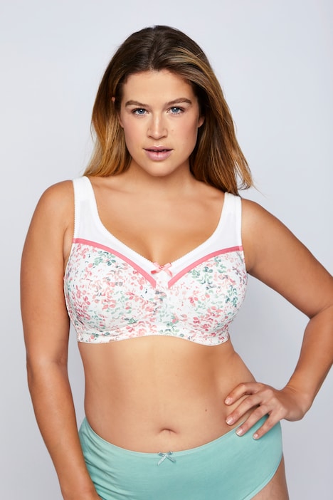Eucalyptus Floral Wirefree Kelly Fit Support Bra, Support