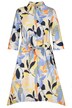 Šaty, přírodní vzor, 3/4 rukávy, biobavlna