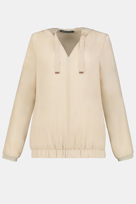 Bluse Identity, Cupro, Kapuze, Langarm