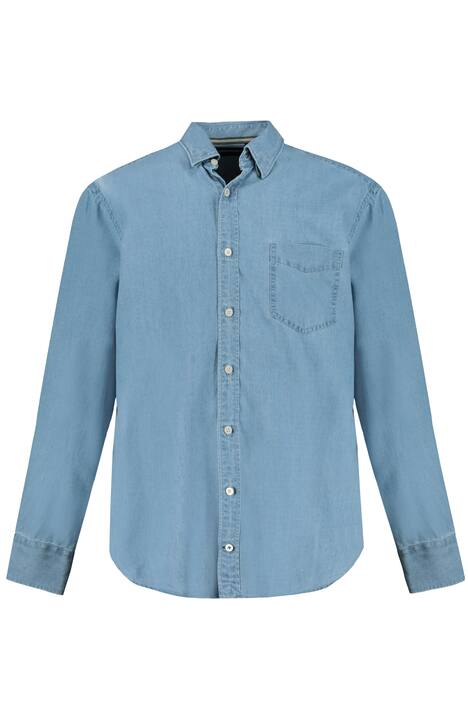 Džínová košile, dlouhé rukávy, límec s knoflíky, Modern střih