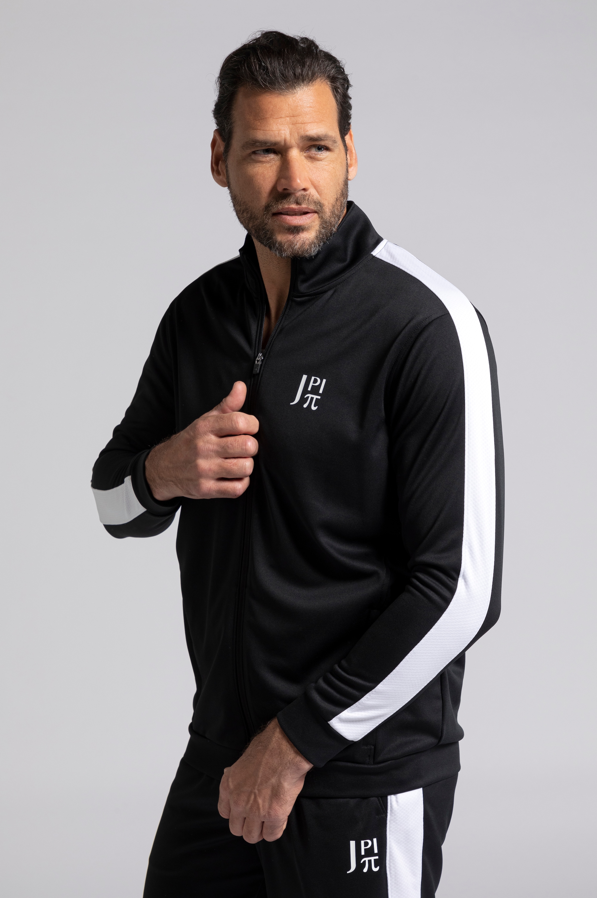 JP 1880 Herren große Größen JAY PI Trainingsjacke Stehkragen Schulterstreifen