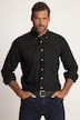 Chemise en lin mélangé. Manches longues et col à pointes boutonnées - coupe Modern Fit