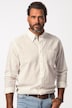 Chemise en lin mélangé. Manches longues et col à pointes boutonnées - coupe Modern Fit