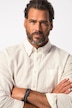 Chemise en lin mélangé. Manches longues et col à pointes boutonnées - coupe Modern Fit