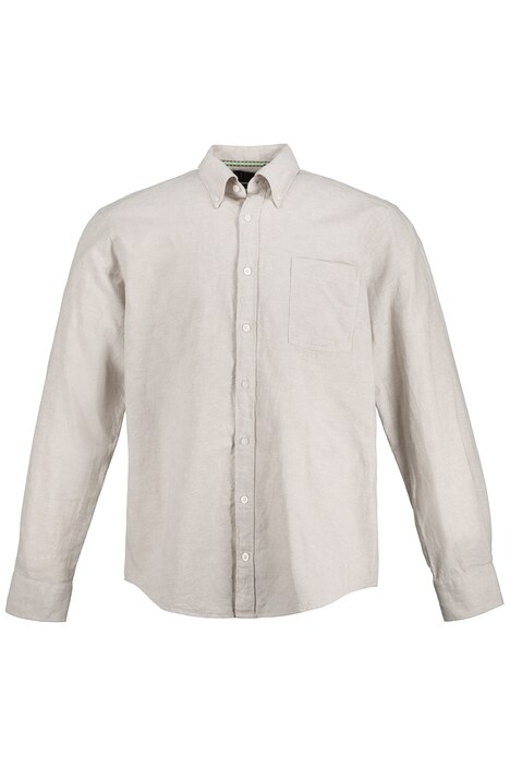 Košile, dlouhé rukávy, límec s knoflíčky, Modern střih, směs lnu