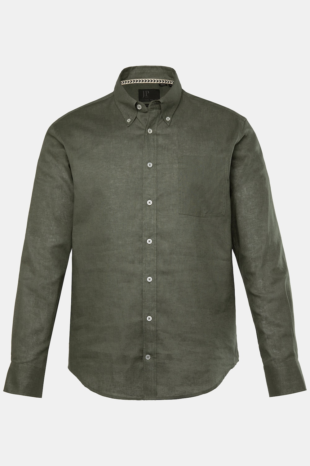Hemd, Langarm, Leinenmix, Buttondown-Kragen, Modern Fit