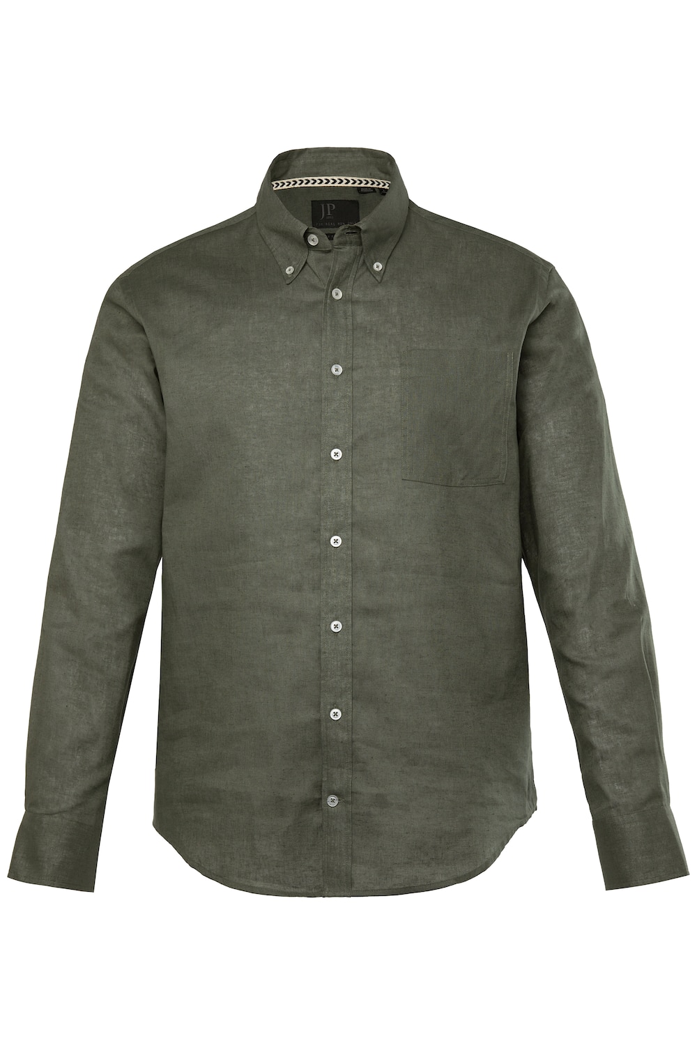 Stora storlekar Skjorta i linnekvalitet, Her, grön, storlek: 8XL, Linne/Bomull, JP1880